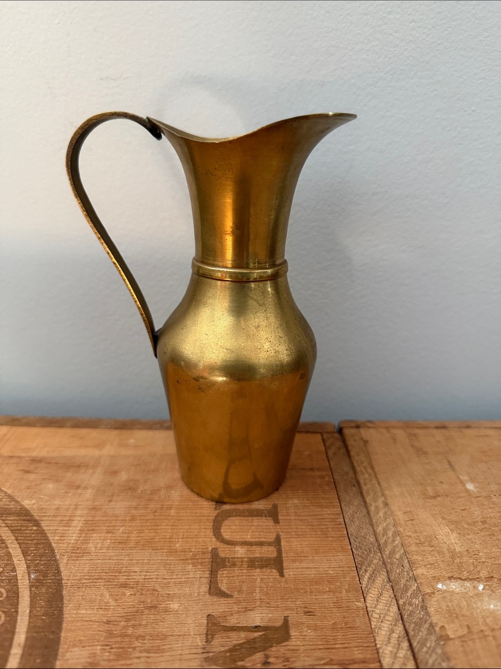 Vintage Brass Pitcher Vase